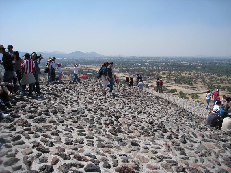 Mexico Pyramids - Mexico City 2009 0500.jpg - A trip to the Teotihuacan area of Mexico to visit the pyramids. A vast complex and a great climb to the top. This was followed by lunch in a cave, then a visit to the historical center of Mexico City. March 2009.
